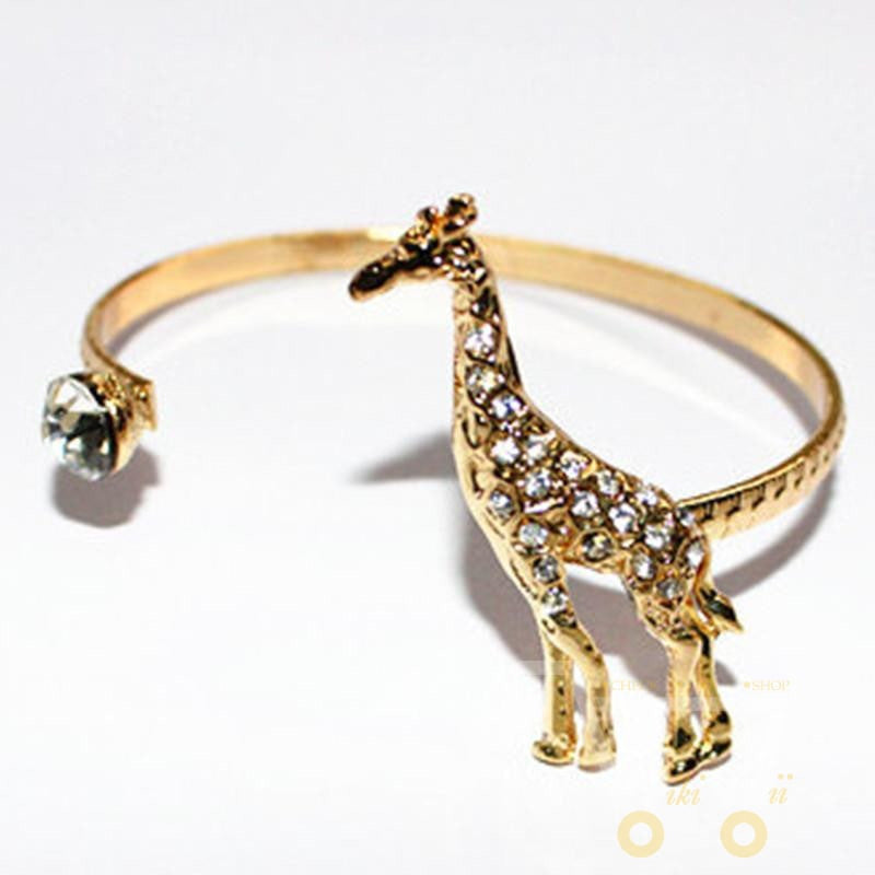 cyrstal giraffe gold plated bracelet - WikiWii