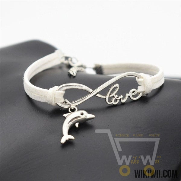 Dolphin Infinity Leather Bracelet - WikiWii