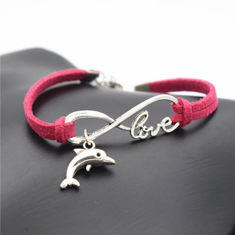 Dolphin Infinity Leather Bracelet - WikiWii