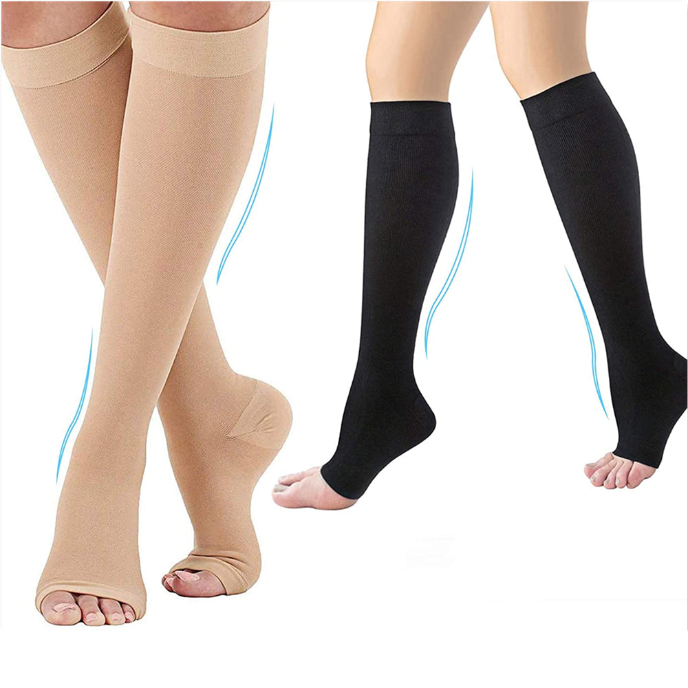 Compression Medical Socks- Prevent Varicose Veins Toeless Support