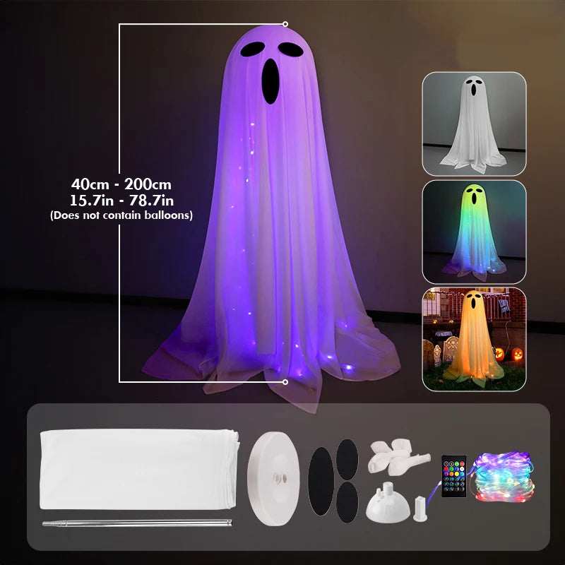 Halloween RGBIC Light Up Spooky Ghost With Smart App control-1 Pack