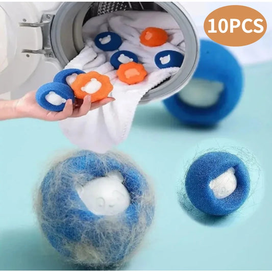 10 Pcs Wool Reusable Pet Hair Remover Ball Washing Machine