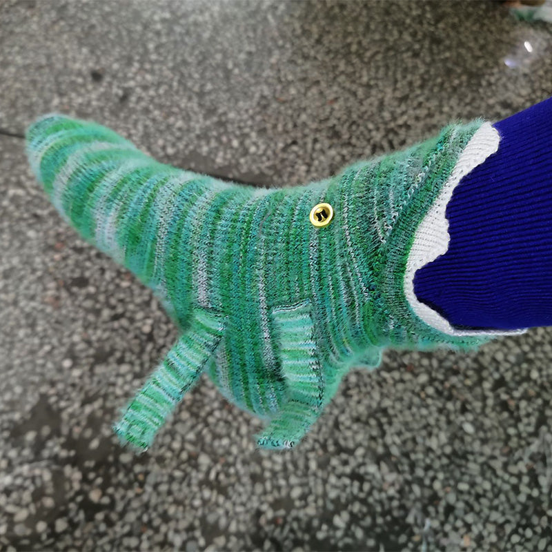 3D knitted crocodile socks- One Size fits all