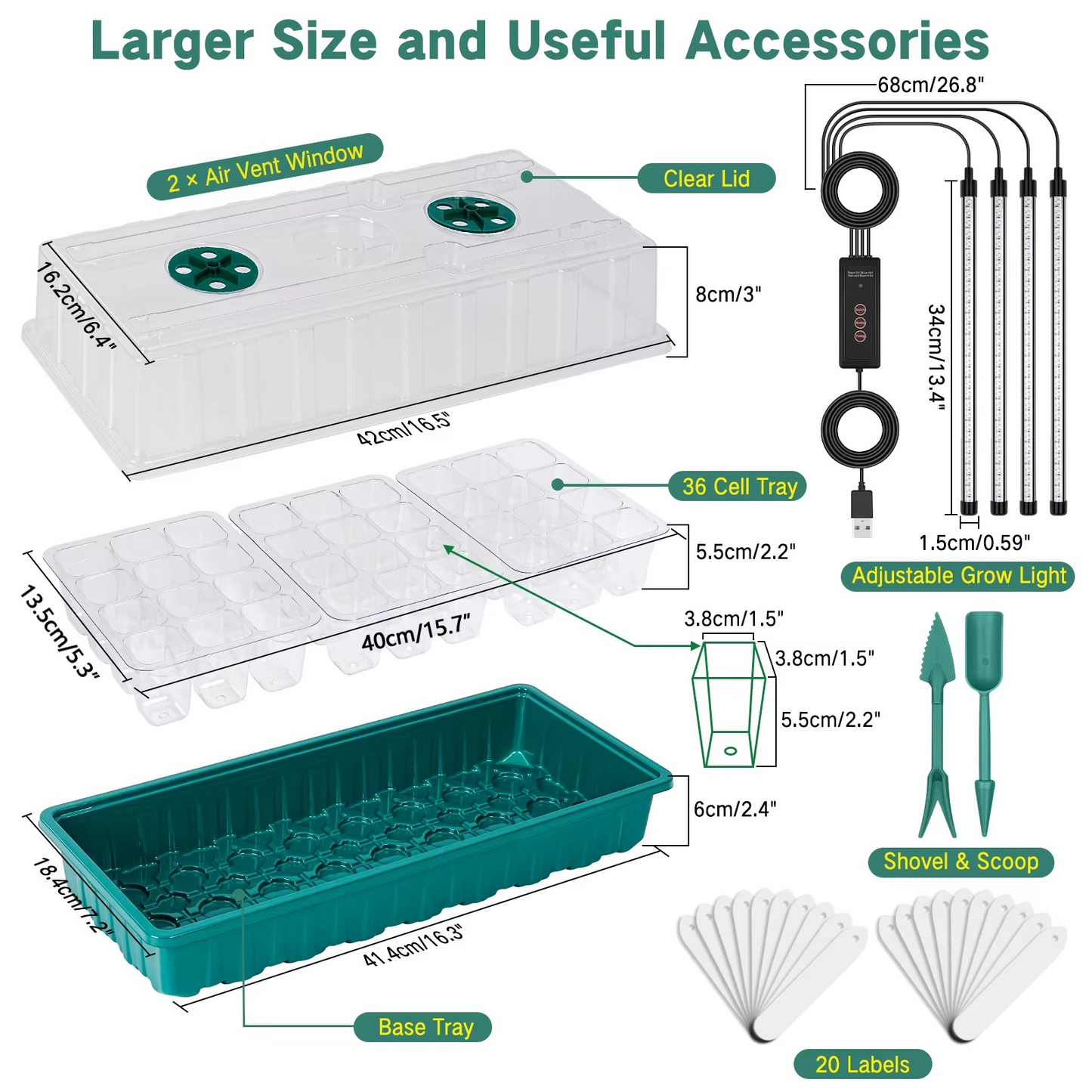 Seed Starter Trays with Grow Light 2025