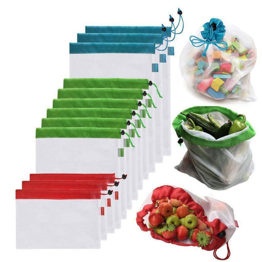 Reusable Mesh Produce Bags (12pcs) - WikiWii