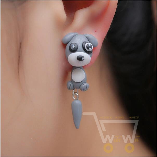 Earring Handmade Clay Dog Earrings - WikiWii