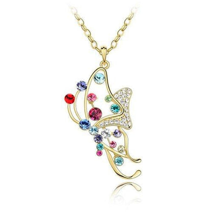 Elegant Butterfly Crystal Necklace - WikiWii