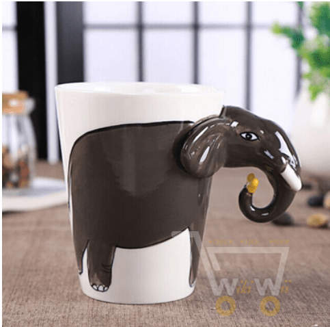 3D Animal Shape Ceramic Mug - WikiWii