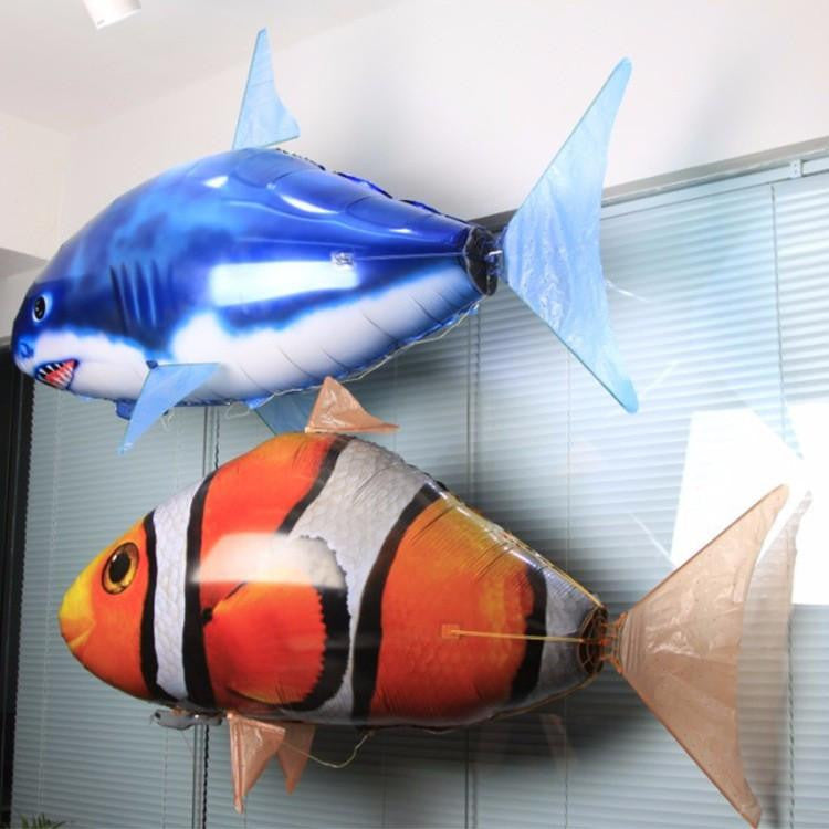 Flying shark Fish Air balloons with remote control - WikiWii