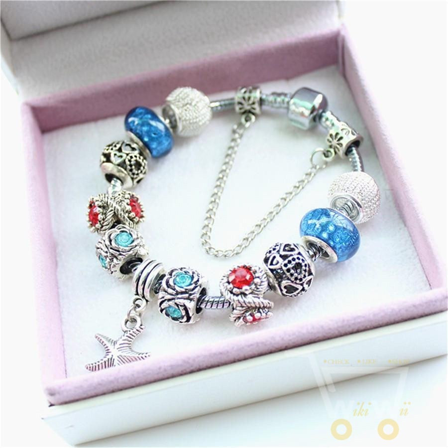 Glass Crystal Beads With Starfish Bracelet - WikiWii