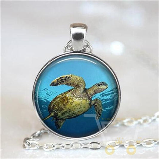 Glass Sea Turtle Necklace - WikiWii