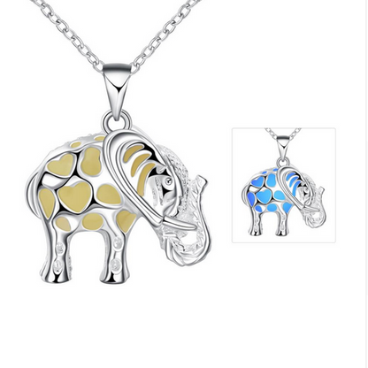 Glow In the dark Elephant Necklace - WikiWii