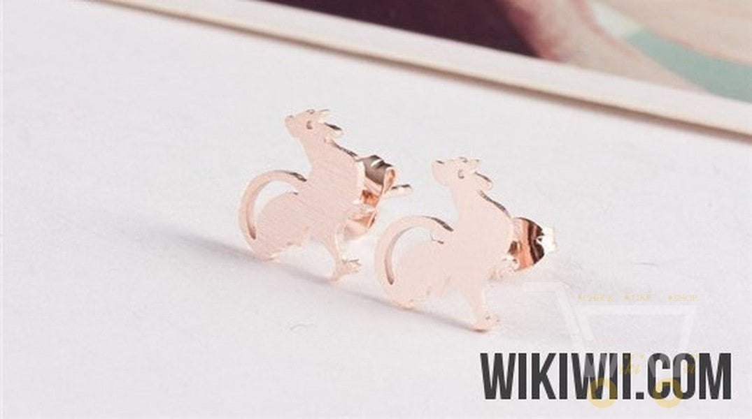 Gold Plated Chicken Earrings - WikiWii