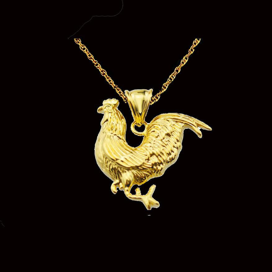 Gold Plated chicken Necklace - WikiWii