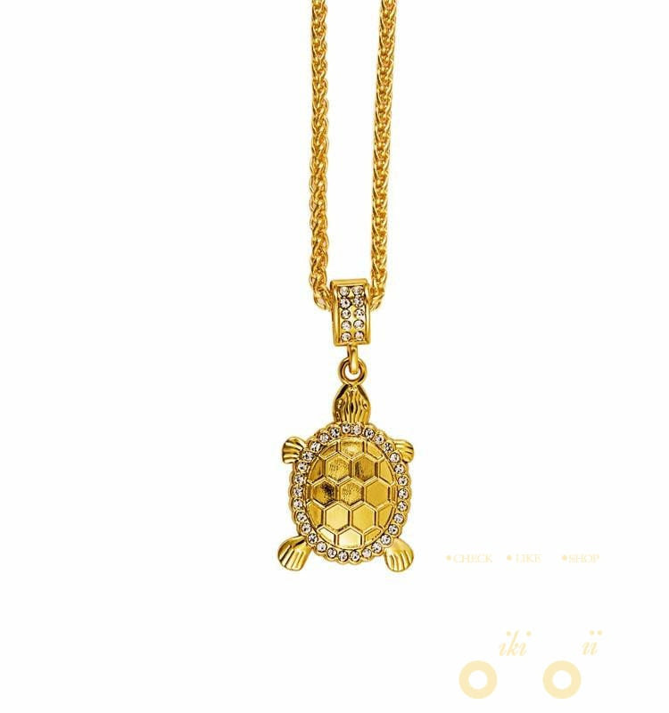 Gold Plated Little Turtle Pendant Necklace - WikiWii