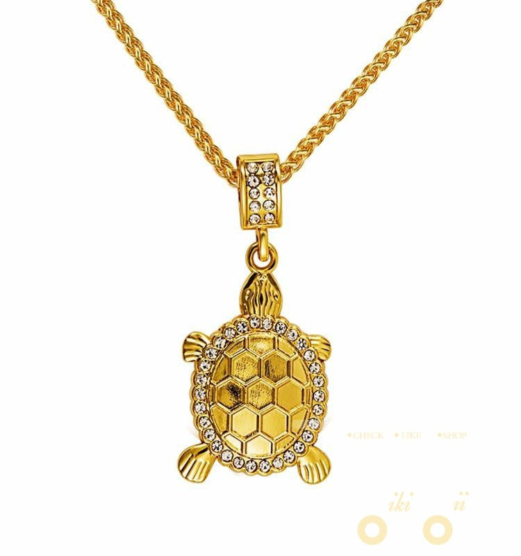 Gold Plated Little Turtle Pendant Necklace - WikiWii