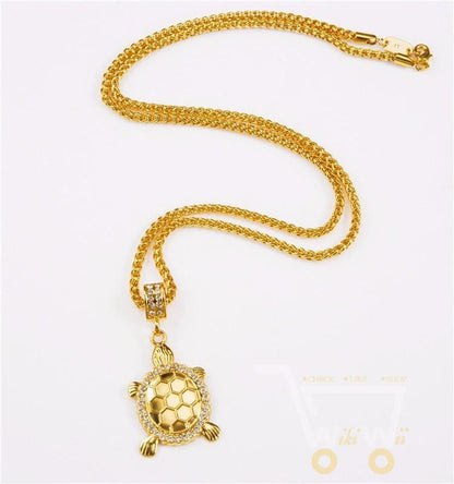 Gold Plated Little Turtle Pendant Necklace - WikiWii