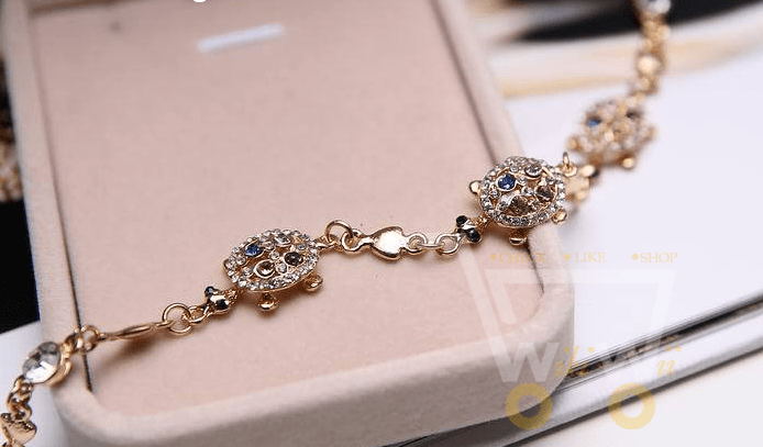 Gold plated Sea turtles bracelet - WikiWii