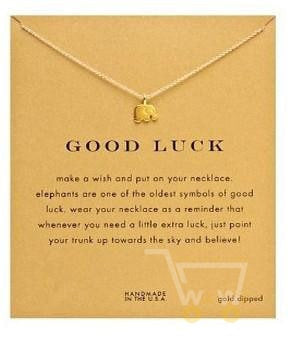 Good Luck Card With gold 18 kg necklace Elephant - WikiWii