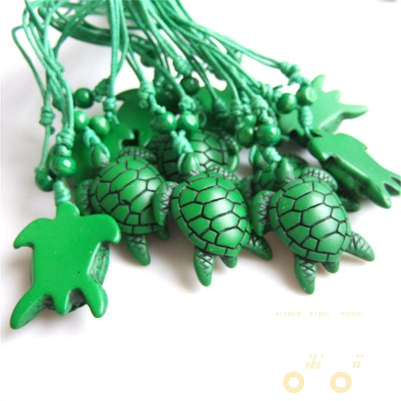 Green Lucky Charm Sea Turtle Neckalce - WikiWii