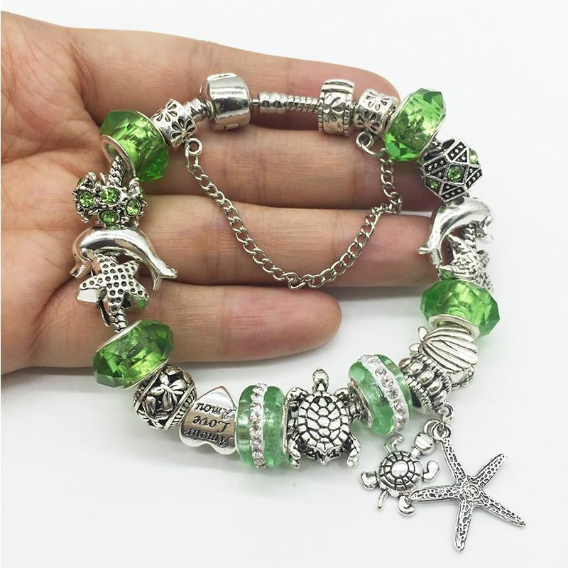 Green Sea Turtle Bracelet - Starfish Bracelet - WikiWii