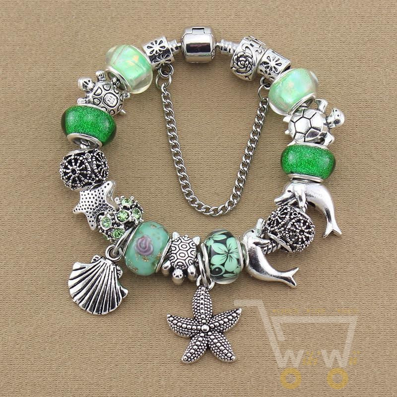 Green Sea Turtle Bracelet/Dolphin/Starfish - WikiWii