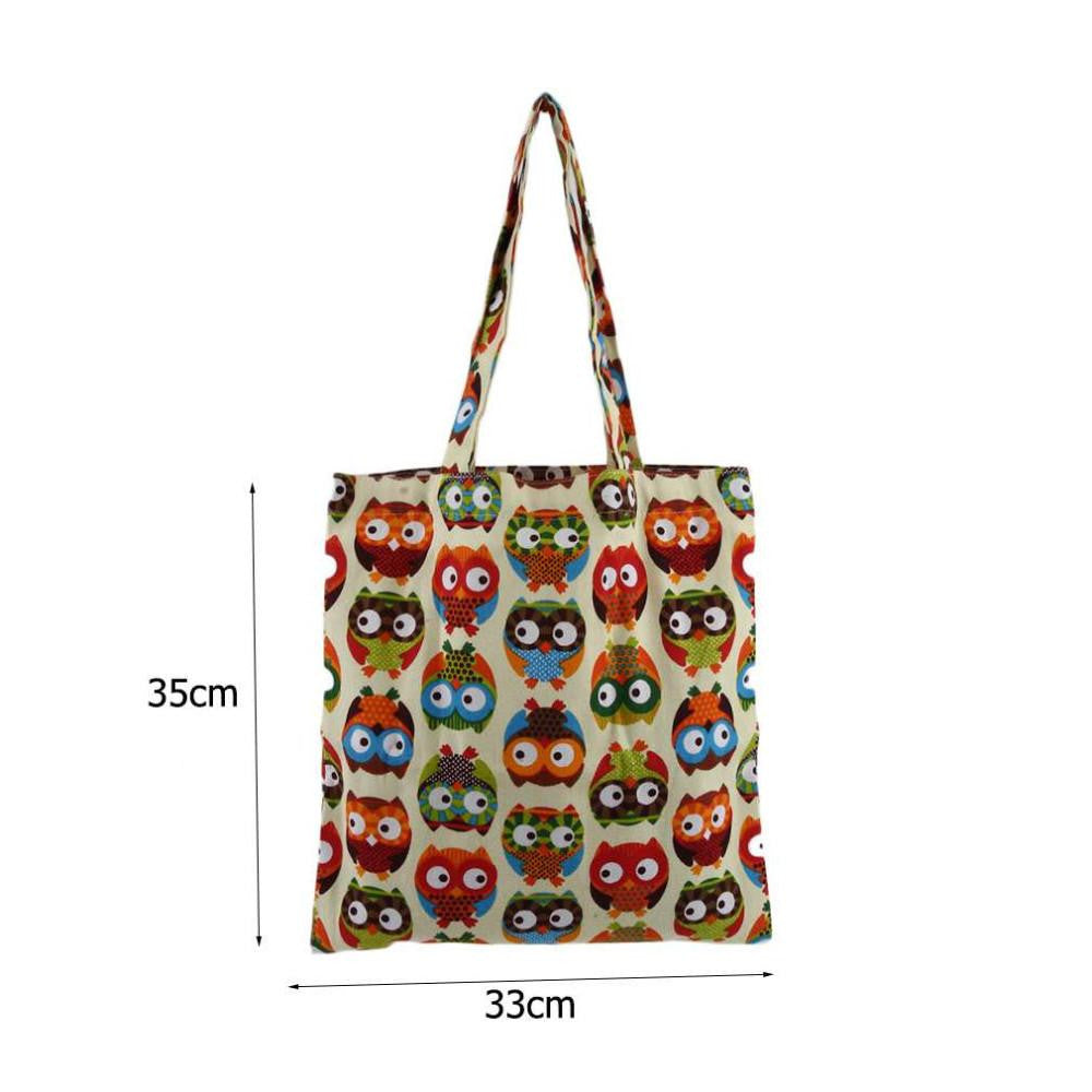 Handbag Owl  Printed Canvas - WikiWii