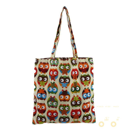 Handbag Owl  Printed Canvas - WikiWii