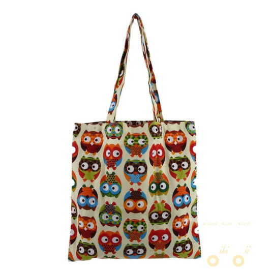 Handbag Owl  Printed Canvas - WikiWii