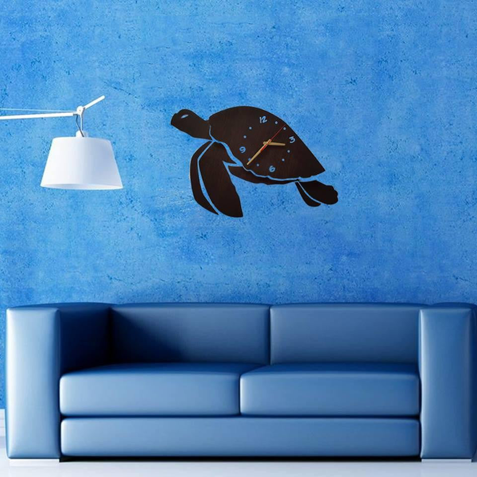 Handmade Sea turtle wood clock - WikiWii