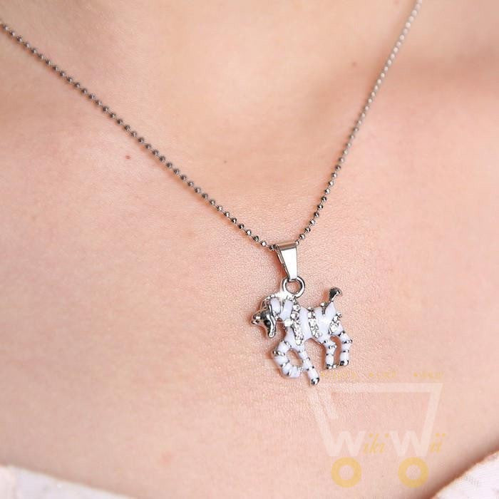 Horse white Plated K Pendant - WikiWii