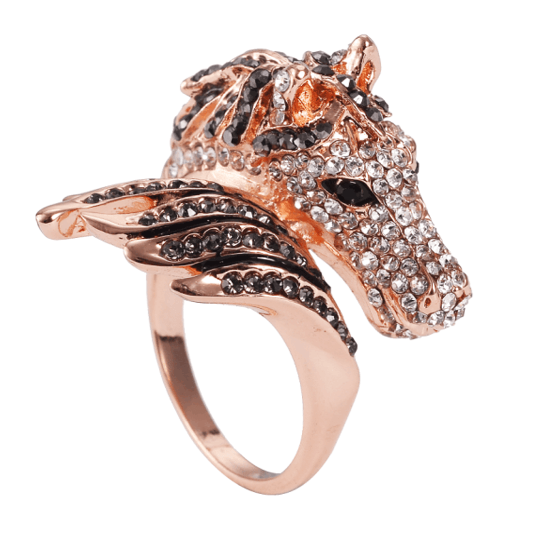 Rose Gold Plated Horse ring - WikiWii