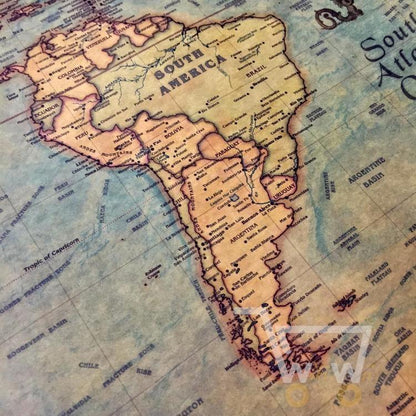 Vintage Nautical World Map Poster - WikiWii