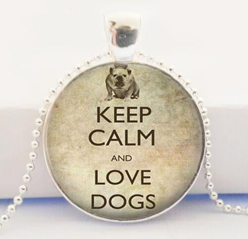 Keep Calm Love Dogs Necklace , Handmade Jewelry - WikiWii