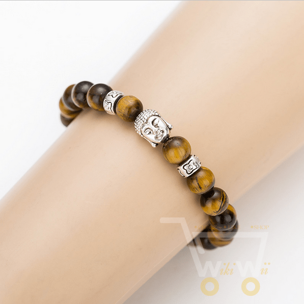 Lava Stone Buddha Natural Beads Bracelet - WikiWii