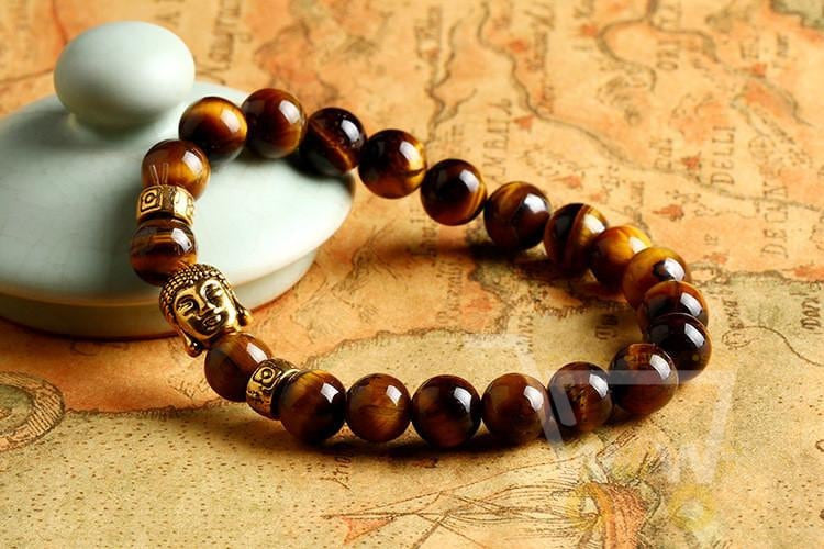 Lava Stone Buddha Natural Beads Bracelet - WikiWii