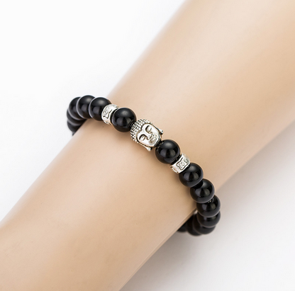 Lava Stone Buddha Natural Beads Bracelet - WikiWii