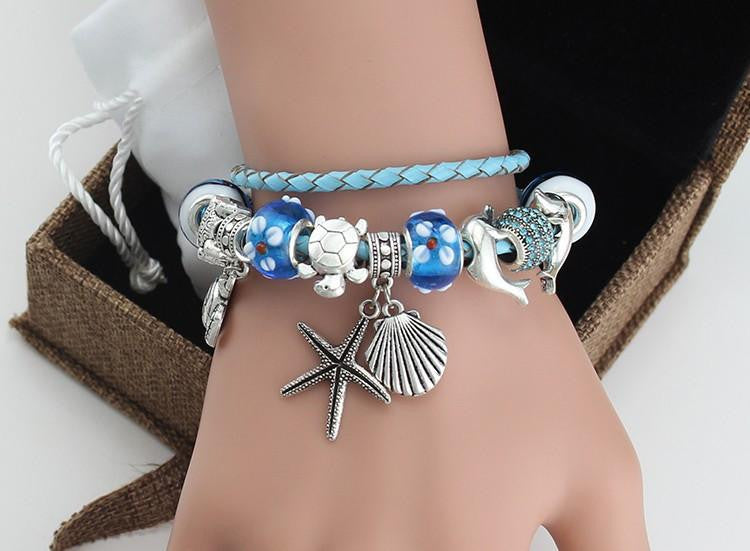 Leather Bracelets Turtle/Starfish/Dolphin - WikiWii