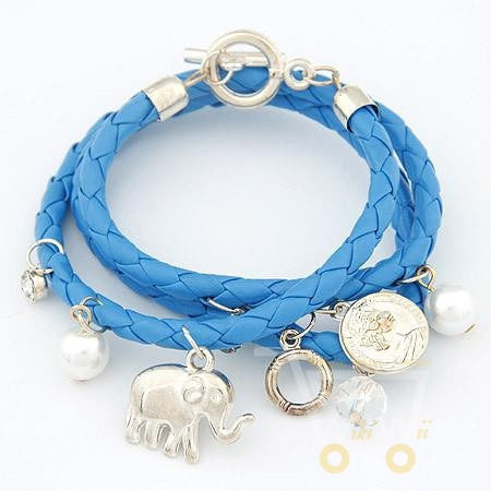 Leather Charm Elephant Bracelets - WikiWii