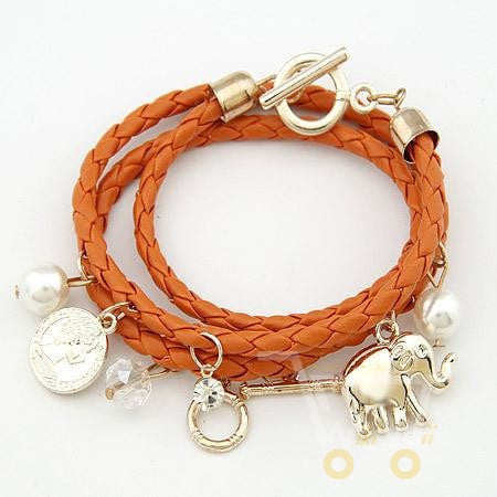 Leather Charm Elephant Bracelets - WikiWii