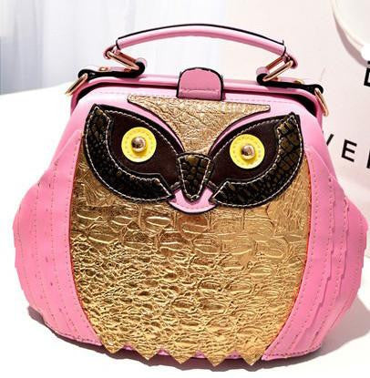 leather handbag cartoon bag owl shoulder - WikiWii