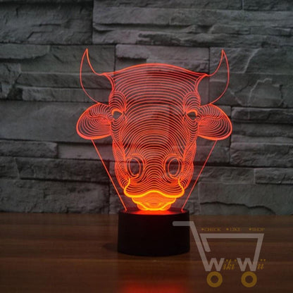 LED Bull LAMP- 7 COLORS CHANGEABLE - WikiWii