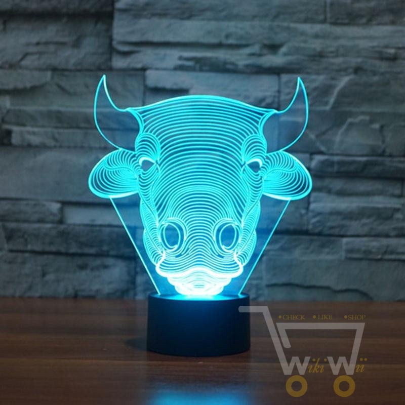 LED Bull LAMP- 7 COLORS CHANGEABLE - WikiWii