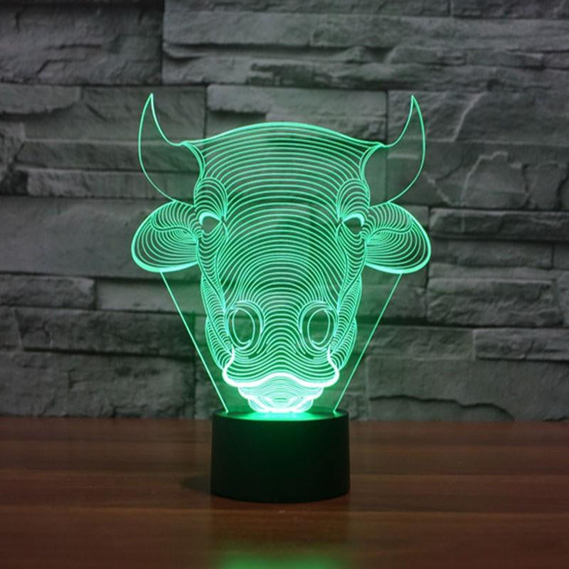 LED Bull LAMP- 7 COLORS CHANGEABLE - WikiWii