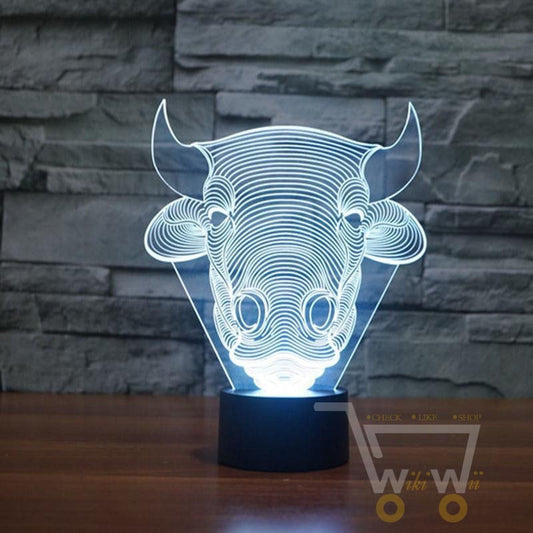 LED Bull LAMP- 7 COLORS CHANGEABLE - WikiWii