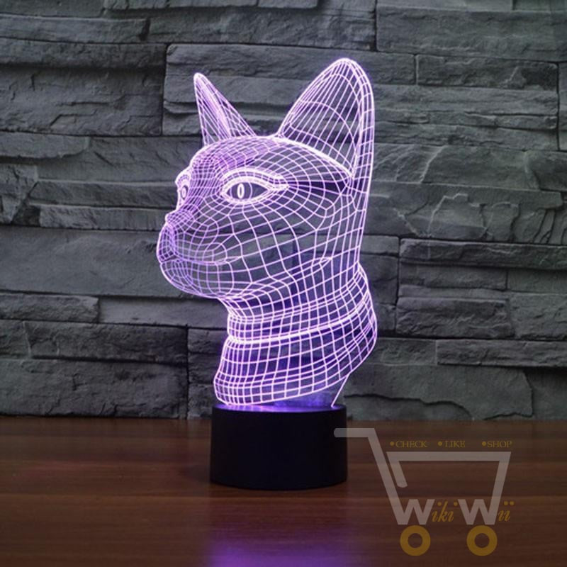 LED CAT LAMP- 7 COLORS CHANGEABLE - WikiWii