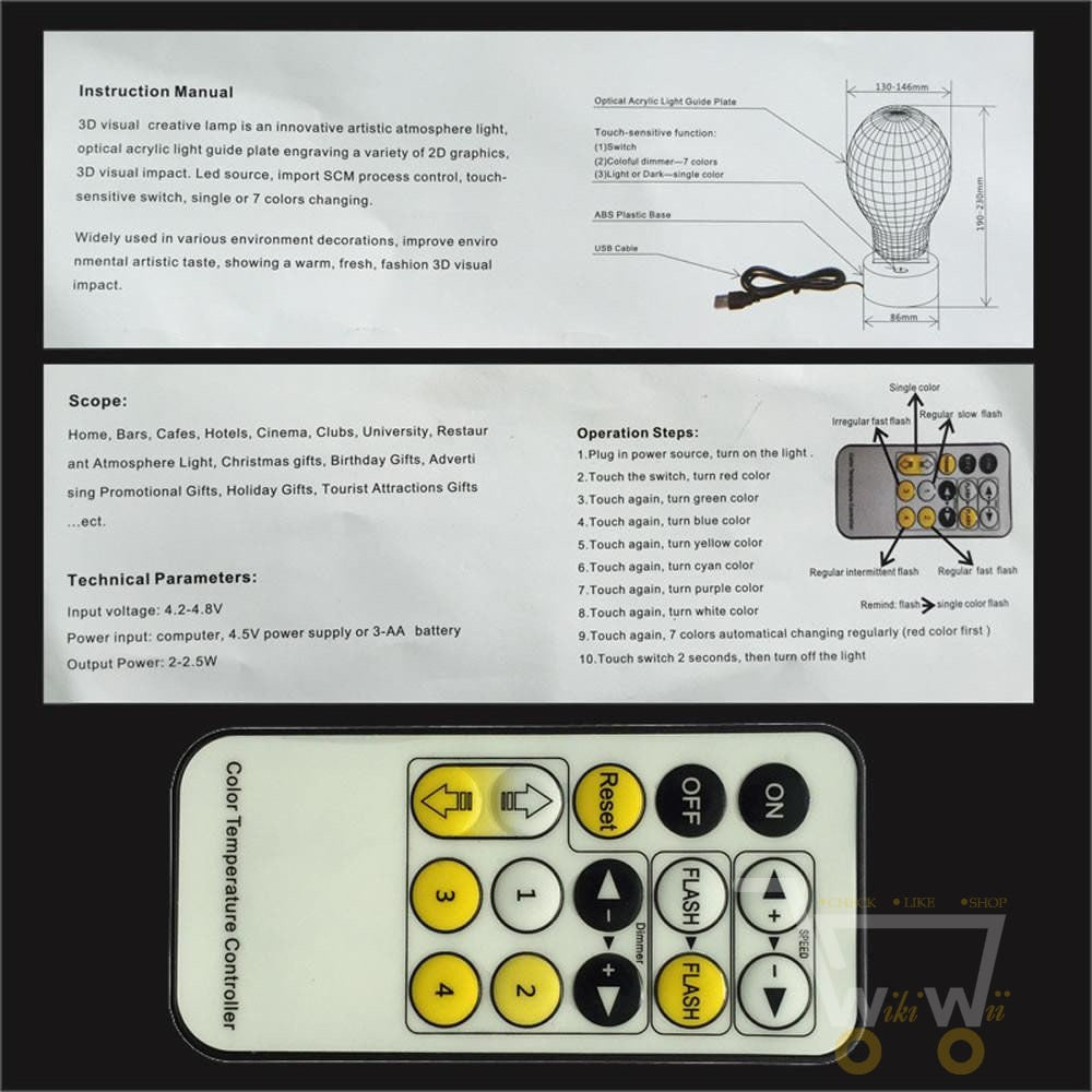 LED CAT LAMP- 7 COLORS CHANGEABLE (With Remote Control ) - WikiWii