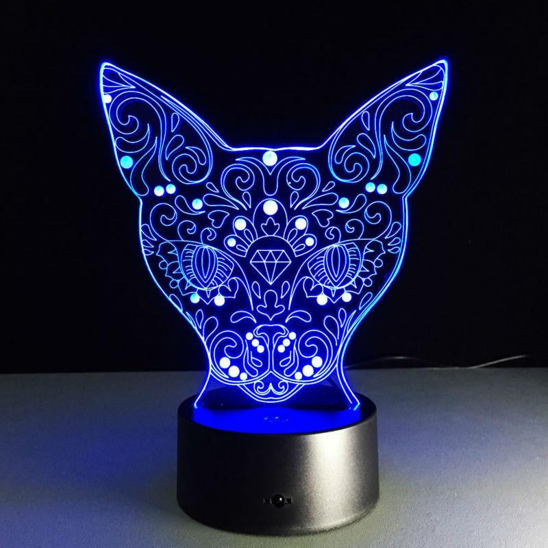 LED CAT LAMP- 7 COLORS CHANGEABLE (With Remote Control ) - WikiWii