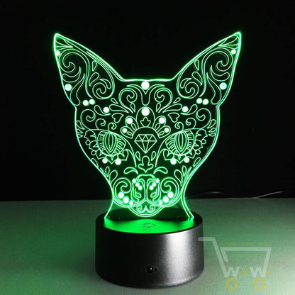 LED CAT LAMP- 7 COLORS CHANGEABLE (With Remote Control ) - WikiWii