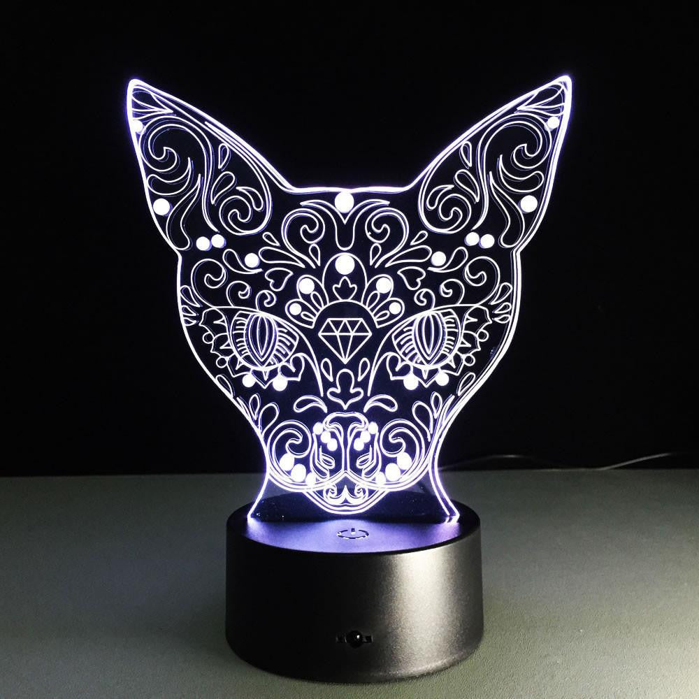 LED CAT LAMP- 7 COLORS CHANGEABLE (With Remote Control ) - WikiWii